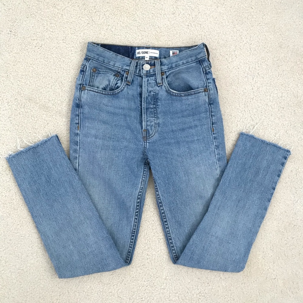 Re/Done High Rise Ankle Crop Jeans